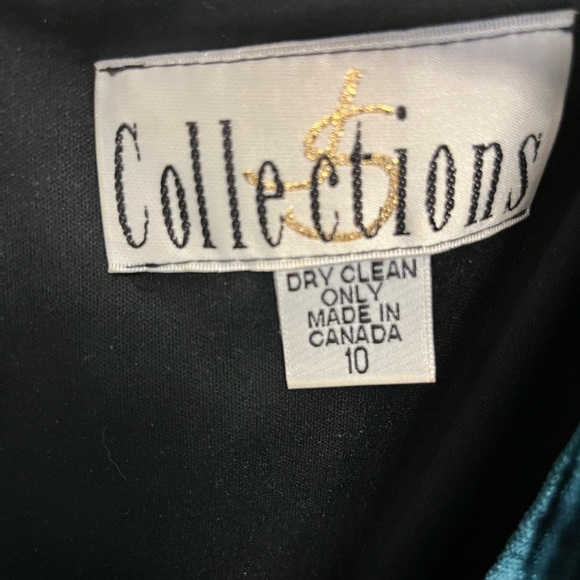 Green Formal Empire-waist Dress with Crushed Velvet Bodice - Picture 4 of 4